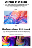 Écran LED COB haute résolution personnalisé 8K HDR10+ Petit pas de pixel P0.78/P0.93/1.2/1.56mm Mur vidéo Publicité intérieure 600CD
