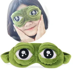 Cartoon Frog Sleep Mask Eyeshade Plush Eye Cover Travel Relax Gift Blindfold Cute Patches Cartoon Sleeping Mask for Kid Adult