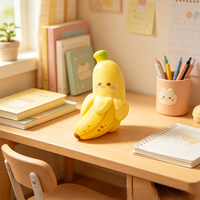 Jouet Squishy Banane de Simulation en PU à Rebond Lent, Jouet Sensoriel Anti-Stress et de Décompression en Forme de Fruit