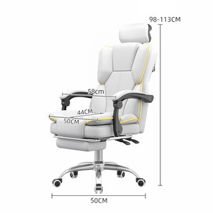 PU Leather Executive Office Chair, Adjustable Swivel Reclining Computer Chair With Headrest - Product Image 6