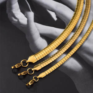 Collar de Moda de Acero Inoxidable 316L Personalizado, Chapado en Oro PVD de 14K y 18K, Gargantilla de Cadena de Serpiente para Mujer - Product Image 4