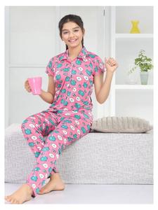 Conjunto de Pijama Cómodo para Niñas en Tela Lycra con Estampado Digital, Cuello Elegante, Ropa de Dormir Informal para el Hogar, Venta al Por Mayor - Product Image 2