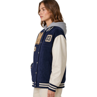 Veste de baseball unisexe en cuir et laine, avec logo personnalisé XUFEI OEM, broderie, design graphique, pour femmes.