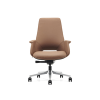 Fauteuil de Direction Exécutif de Luxe Personnalisé à Dossier Bas, Mobilier de Bureau Commercial, Chaise Pivotante en Cuir pour PDG et Managers