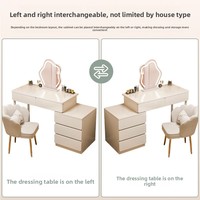 Bureau de toilette moderne en bois avec miroir LED extensible et chaise multifonctionnelle pour hôtel et chambre à coucher