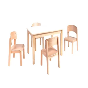 2023 K Hot Sale Preschool Daycare Nursery Children's Kids Wooden Table And Chair Set Furniture wood