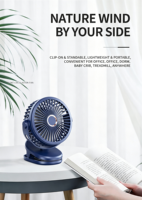 Ventilateur à pince rotatif à 720 degrés OEM ODM, 4 vitesses, rechargeable par USB avec 4 batteries, ventilateur de refroidissement silencieux à suspendre pour le camping, les camping-cars et les tentes