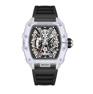 Montre-bracelet pour homme Montre transparente baril lumineux Montre tendance en silicone étanche pour homme - Product Image 4