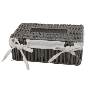 Gấp đầu mô hộp, trang trí dệt hình chữ nhật mây mô hộp, wicker, hàng thủ công bằng gỗ, phòng tắm bảng khăn mô hộp. - Product Image 3