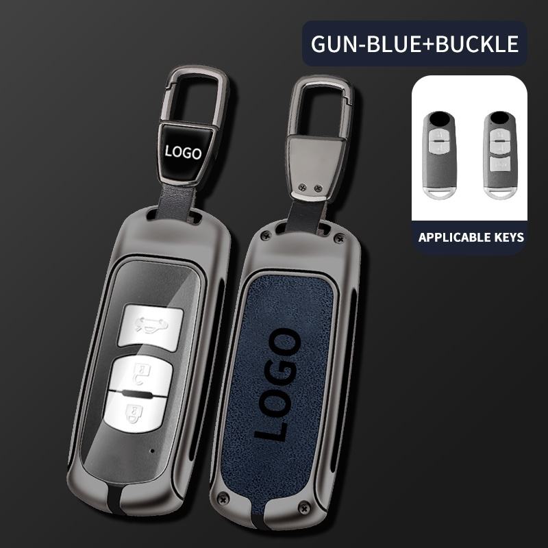 Bleu canon mat + porte-clés en métal