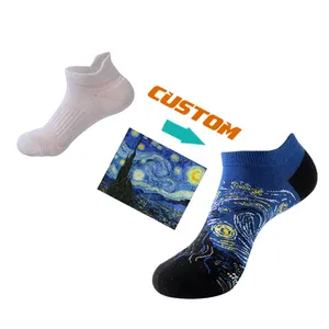 Chaussettes de cheville en bambou pour hommes et femmes, Design de Logo personnalisé, coupe basse, séchage rapide, chaussettes de cheville tricotées en coton confortable et coloré de haute qualité