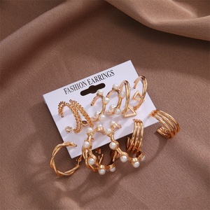 VKME – boucles d'oreilles Punk en acrylique avec perles et cristal en or pour femmes, ensemble de boucles d'oreilles, cercle, papillon, cœur, fleur, nouvelle collection <span class=keywords><strong>2022</strong></span> - Product Image 4