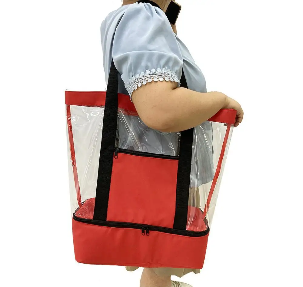 2023 High Quality Portable New Fashion Summer Mesh Detachable Shopping bag Fruit Insulated Cooler bag