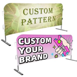 Housse de barrière de sécurité noire personnalisée pour événements sportifs en plein air, en Spandex et Polyester, pour usage commercial, en promotion - Product Image 1