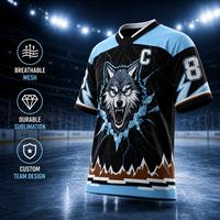 Jersey de Hockey sobre Hielo Personalizado Profesional, Sublimación Completa, Anti-decoloración, Transpirable, de Secado Rápido, Uniforme de Equipo, Logotipo, Número, Nombre, Premium
