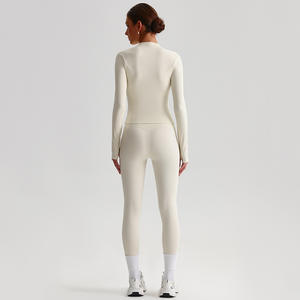 Di alta qualità 2 pezzi da donna Fitness allenamento Yoga completo Zip giacca completo set da Yoga - Product Image 6