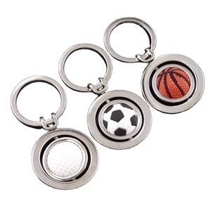 Zinc Alloy Rotating Mini Sports Ball Keychain Metal Basketball <strong>Football</strong> Golf Rugby Baseball Keyring Pendant <strong>Boys</strong> <strong>Gift</strong> - Product Image 1