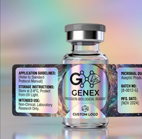 Étiquette personnalisée en vinyle holographique pour flacon de peptide, pour flacon en verre de 5 ml et 10 ml, utilisation en laboratoire de recherche