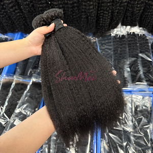 Capelli umani vergini non trasformati intrecciano fasci di capelli brasiliani lisci e crespi crudi di Yaki con doppie estremità disegnate - Product Image 3