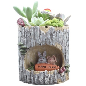 Offre Spéciale personnalisé créatif mignon Animal famille arbre trou succulent plantes vertes bonsaï mousse plante rétro bricolage Pots de fleurs - Product Image 4