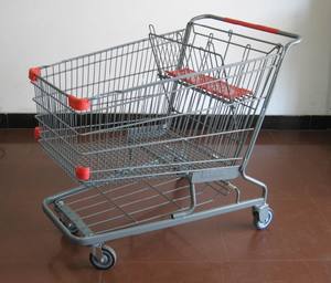 체인 슈퍼마켓 MOQ 100 PCS 용 대형 250L 쇼핑 푸시 카트 - Product Image 3