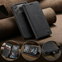 Étui CaseMe pour iPhone 17 avec aimant, fonction veille automatique, support et porte-cartes en cuir pour iPhone 17, 16, 15 Pro Max, 14, 13 – Étui portefeuille
