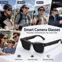 Lunettes Intelligentes IA avec Caméra, Traduction en Temps Réel, Assistant Vocal, Contrôle Tactile, Lunettes Bluetooth pour Voyages d'Affaires