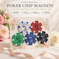 Jetons de poker personnalisés pour mariage avec photo, jetons de casino en argile personnalisés double face pour cadeaux de mariage, jetons de boisson, fournitures de fête