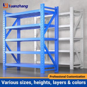 מדפים מודולריים חזקים במיוחד עם ברגים, רב-שכבתיים, לאחסון במחסן, מתאימים למשטחי אחסון. - Product Image 4