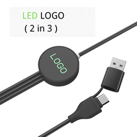 Pliage Aluminium Nylon Tressé Usb C Câble de Données Charge Rapide 90 Degrés Coude Type C3 en 1 Câble Pour Téléphone Mobile