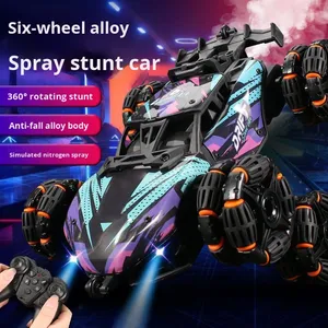 Coche de Acrobacias de Plástico con Control Remoto Eléctrico de 4 Canales Bechotoy, con Derrape Experto, <span class=keywords><strong>Spray</strong></span> y Giro, para Uso en Interiores y Exteriores - Product Image 4