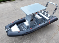 Bateau pneumatique semi-rigide en aluminium de 5,8 m (19 pieds) à coque en V profond, soudé en aluminium, avec certification CE PVC Hypalon, fabriqué en Chine