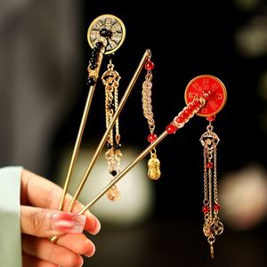 Pasador de Pelo Largo con Borla de Monedas Estilo Chino para Mujer, Horquilla Metálica Vintage, Accesorios para el Cabello Hanfu Qipao - Product Image 2