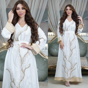 <span class=keywords><strong>Kimono</strong></span> Femme <span class=keywords><strong>Cardigan</strong></span> Ouvert sur le Devant Robe Maxi Abaya Sequin Robe Musulmane Kaftan Arabe Sans Echarpe Robe Banquet Party - Product Image 4