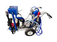 Machine de marquage routier à pulvérisation à froid, à essence, avec pompe à piston hydraulique, double pistolet et épandeur de billes électrique