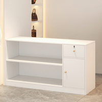 Comptoir de réception minimaliste et moderne en MDF avec tiroir pour magasin de vêtements, salon de beauté, salon de coiffure, petit bar ou entreprise