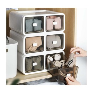 2021 Hot Sale Convenient Storage Bra Underwear Socks Storage Box Separate Clothes Storage Drawer Wardrobe Plastic Single Modern