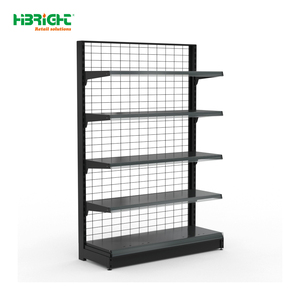 Estanterías de Góndola de Alta Resistencia y Múltiples Niveles para Supermercados, con Panel Trasero de Malla Metálica, para Exhibición en Tiendas de Abarrotes - Product Image 1
