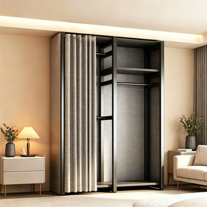Porte-manteau autoportant moderne en acier personnalisable avec design stable et rideau anti-poussière pour la maison, le bureau et le salon - Product Image 6