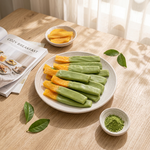 Bandes de mangue naturellement sucrées enrobées de chocolat au matcha véritable, directement de l'usine - Product Image 5