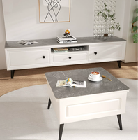 Table basse en bois massif de luxe nordique, hauteur réglable, plateau relevable, mobilier moderne pour salon