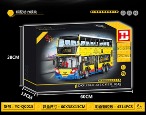 Mới đến hạnh phúc xây dựng YC-QC015 1:15 hai tầng xe buýt Mô hình đồ chơi đồ chơi giáo dục cho trẻ em Quà tặng - Product Image 2