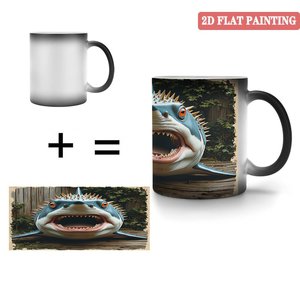 Taza de Cerámica Negra Esmerilada de 11 oz, con Cambio de Color por Activación Térmica, para Regalos Originales - Product Image 4