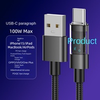 Kabel Usb Tpe 1M 5A Pengisian Cepat 100W Tipe C untuk Earphone Konduktor Tembaga Lapis Transmisi Stabil Kecepatan Tinggi Tahan Lama