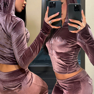 Nuovi Arrivi 2026: Tuta in <span class=keywords><strong>Velluto</strong></span> da Donna, Set Y2k con Giacca a Collo Alto e <span class=keywords><strong>Pantaloni</strong></span> Jogger - Product Image 4