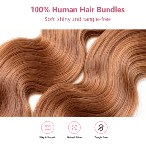 <b>Body</b> <b>Wave</b> Bundles Light Brown Color Brazilian Virgin Human Hair Weft <b>Body</b> <b>Wave</b> Hair Extensions Sew In Hair Bundles For Women - Product Image 4