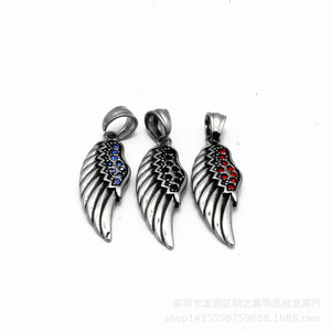 yunnique Single Wing Feather Pendant <b>Blue</b> Stones Stainless Steel Retro <b>Necklace</b> Fashion Gift Jewelry - Product Image 5
