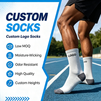 Chaussettes de sport mi-mollet élastiques, résistantes aux odeurs, en tricot Juncai, pour hommes, avec logo tissé, fabrication sur mesure