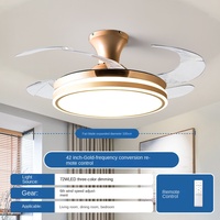 Ventilateur de plafond LED moderne et simple, grand modèle, à fréquence variable, avec lampe invisible, pour chambre à coucher, salon, lustre électrique domestique