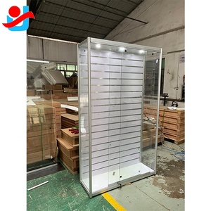 Tầng thường vụ Glass cửa hàng di động Phụ Kiện hiển thị đứng Showcase với slatwall ủng hộ Mỹ phẩm nước hoa kiosk Mall - Product Image 4